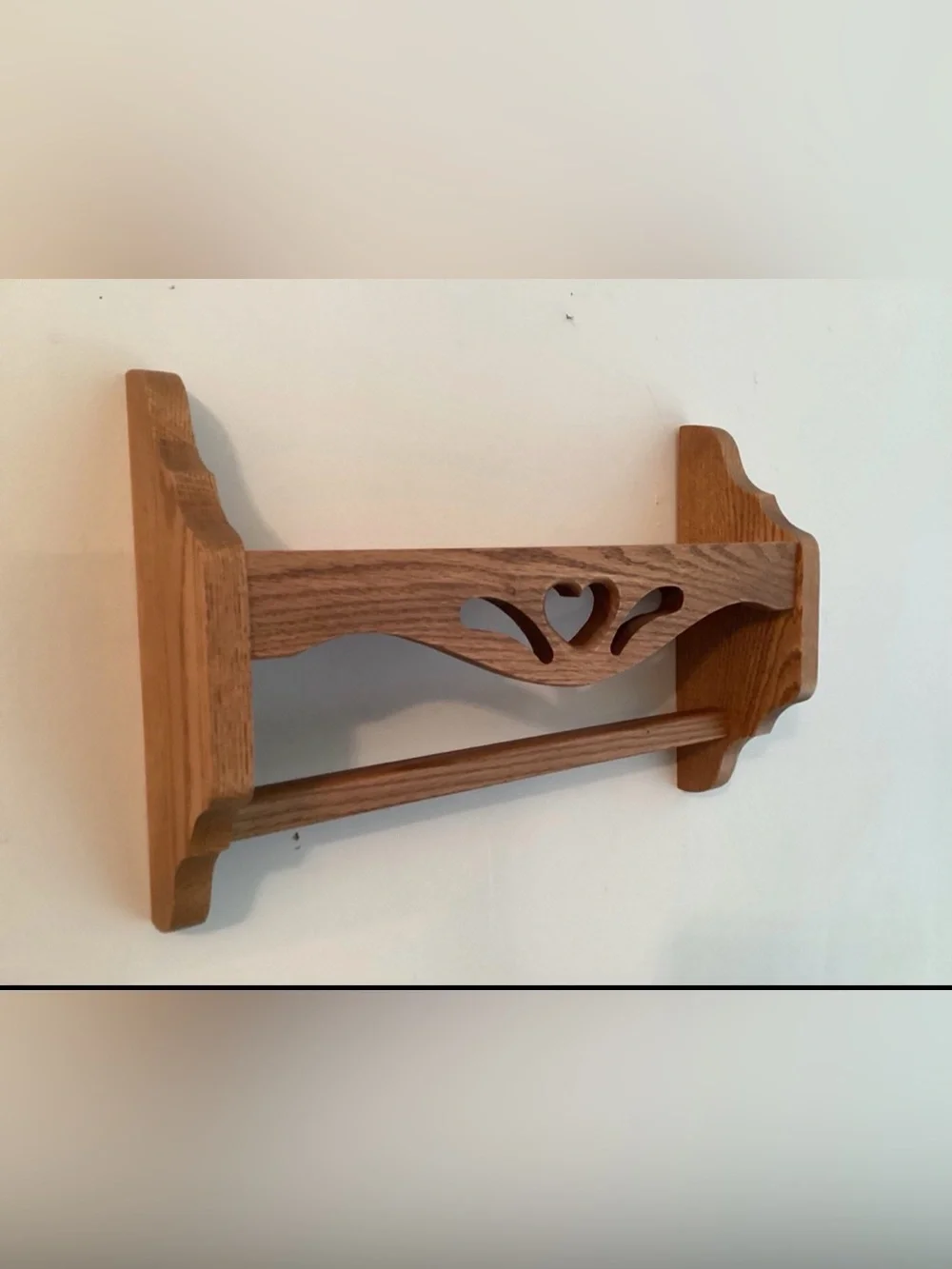 Vintage oak heart shelf